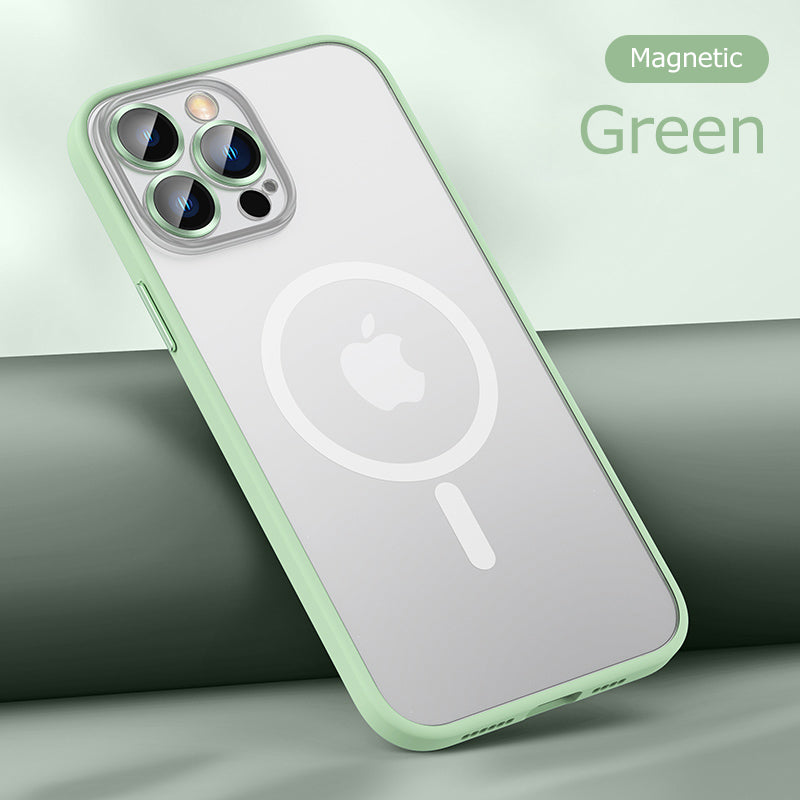 Metal Lens Camera Lens Protection Silicone Magnetic Phone Case For iPhone 13 Magsafing Wireless Charging Back Cover