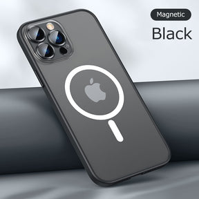 Metal Lens Camera Lens Protection Silicone Magnetic Phone Case For iPhone 13 Magsafing Wireless Charging Back Cover