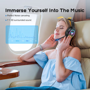 Headset Gamer 7.1 3D Surround Sound Bluetooth Fone De Ouvido Sem Fio Auriculares Wireless Headphone Audifonos Inalambrico Led